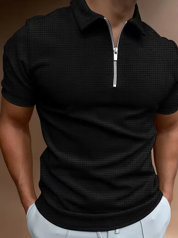 Męska polo z zamkiem błyskawicznym Men Shirt Warschau Fashion Czarny S
