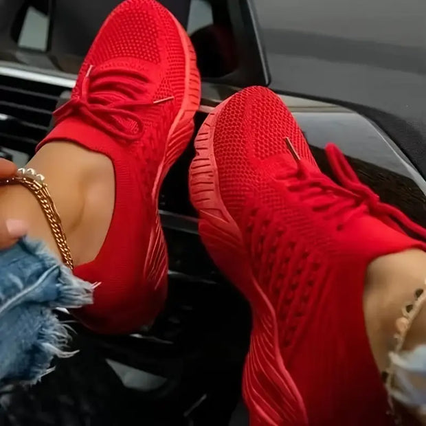 Sol | Damskie Ortobuty Mesh sneakers women Warschau Fashion Czerwony 35