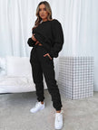 Komfortowy Zestaw Biegowy dla Kobiet Comfort Dames Jogging Set Ensemble Warschau Fashion Czarny S