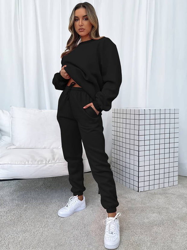 Komfortowy Zestaw Biegowy dla Kobiet Comfort Dames Jogging Set Ensemble Warschau Fashion Czarny S