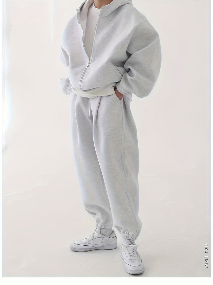 LAVEO | Męski oversized hoodie i dresy Set Warschau Fashion Szary S
