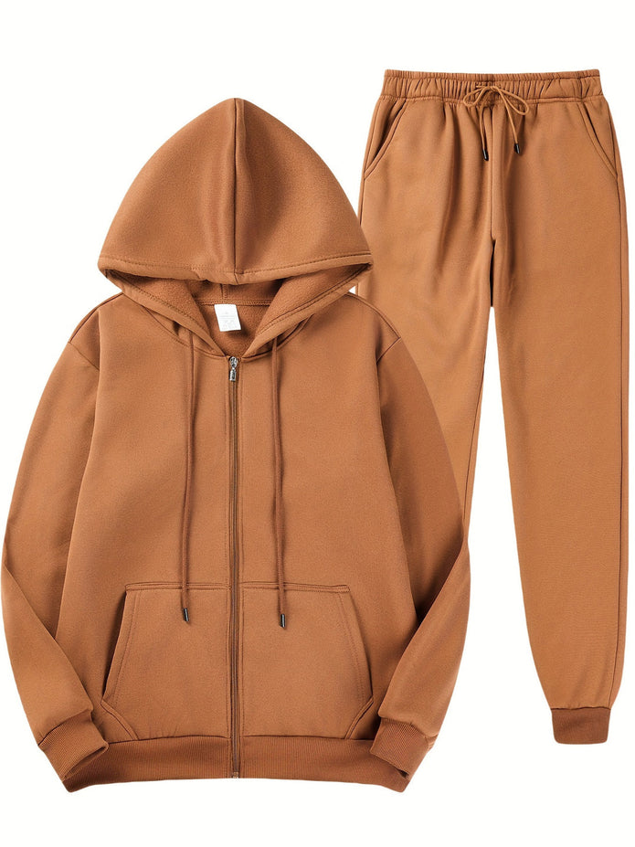 Męski komplet dresowy Set Warschau Fashion Brązowy S