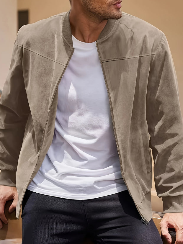 LOMO - Męska Kurtka Jesienna z Okrągłym Kołnierzem Jas Warschau Fashion Khaki S