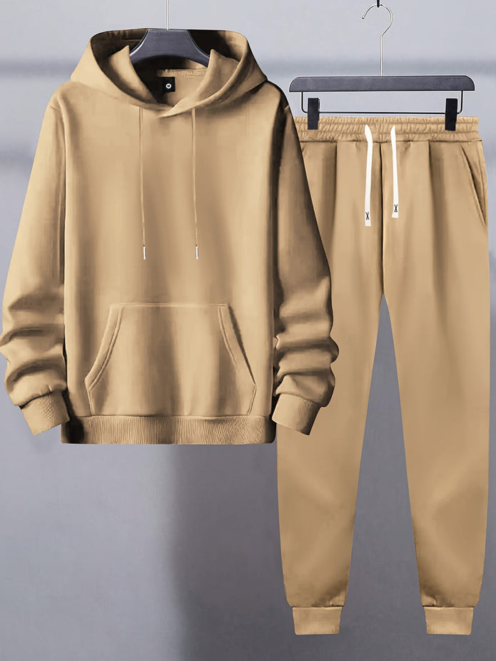 FINN - Męski dres | Bluza z kapturem i spodnie dresowe Set Warschau Fashion Khaki S