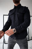 Gavin | Męska Koszula w Stylu Casual shirts & polos Warschau Fashion Ciemny niebieski S