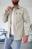 Gavin | Męska Koszula w Stylu Casual shirts & polos Warschau Fashion Jasny beż S