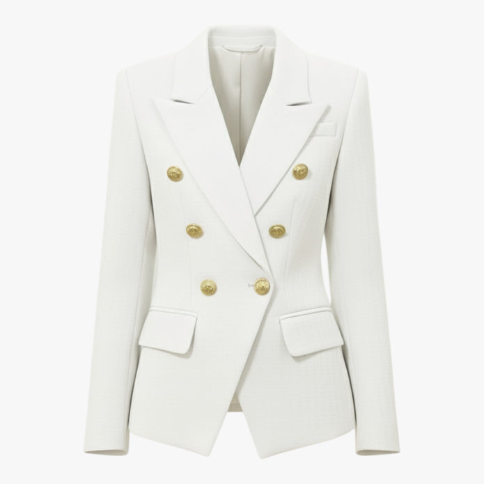 Agata | Damska marynarka dwurzędowa Kurtki i płaszcze damskie Warschau Fashion Biały S