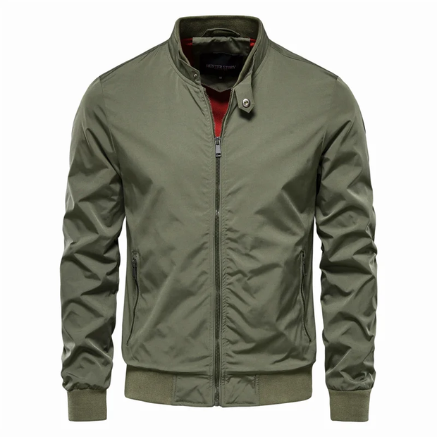 Męska kurtka przejściowa z kołnierzem Men Jackets Warschau Fashion Zielony XS