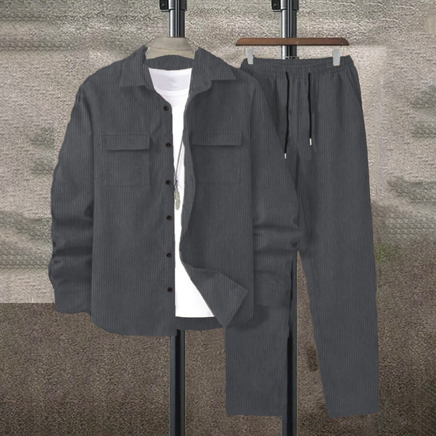 Finley | Elegancki Dwuczęściowy Garnitur Męski ze Zmkiem Błyskawicznym Warschau Fashion Szary S