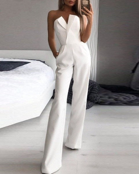 Minnail | Stylowy Kombinezon dla Kobiet Women Jumpsuit Warschau Fashion Biały S