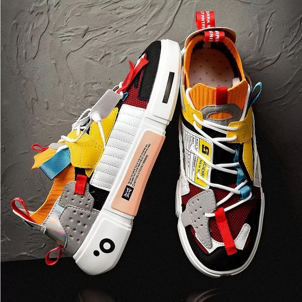 Wibrant Męskie Trampki Men Shoes Warschau Fashion Czerwony Żółty 38