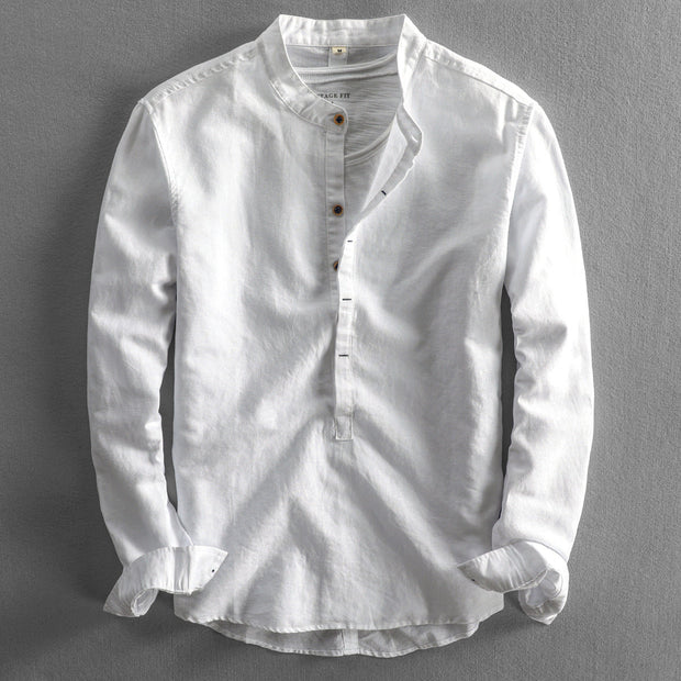 Męska koszula z długim rękawem i guzikami Men Shirt Warschau Fashion Biały XS