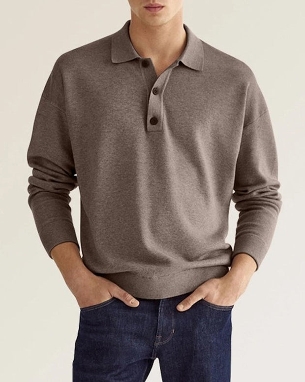 Jantje | Męska koszula z długim rękawem z guzikami Men's Clothing Warschau Fashion Brązowy M