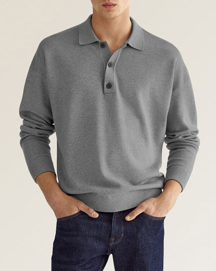 Jantje | Męska koszula z długim rękawem z guzikami Men's Clothing Warschau Fashion Szary M