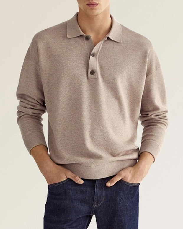 Jantje | Męska koszula z długim rękawem z guzikami Men's Clothing Warschau Fashion Khaki M