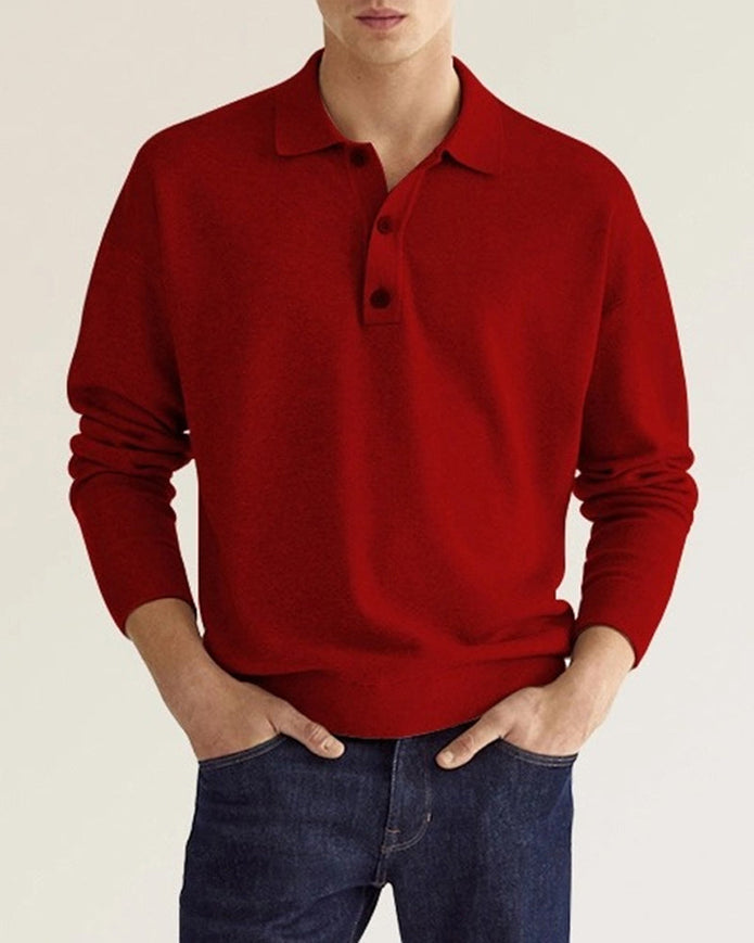 Jantje | Męska koszula z długim rękawem z guzikami Men's Clothing Warschau Fashion Czerwony M