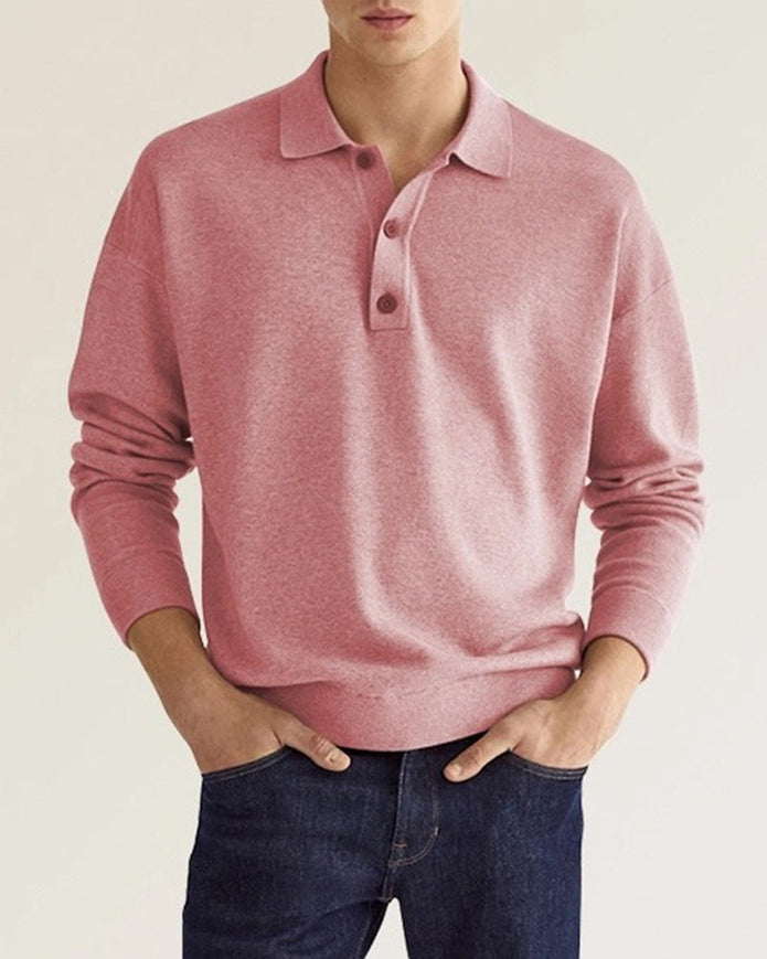 Jantje | Męska koszula z długim rękawem z guzikami Men's Clothing Warschau Fashion Różowy M