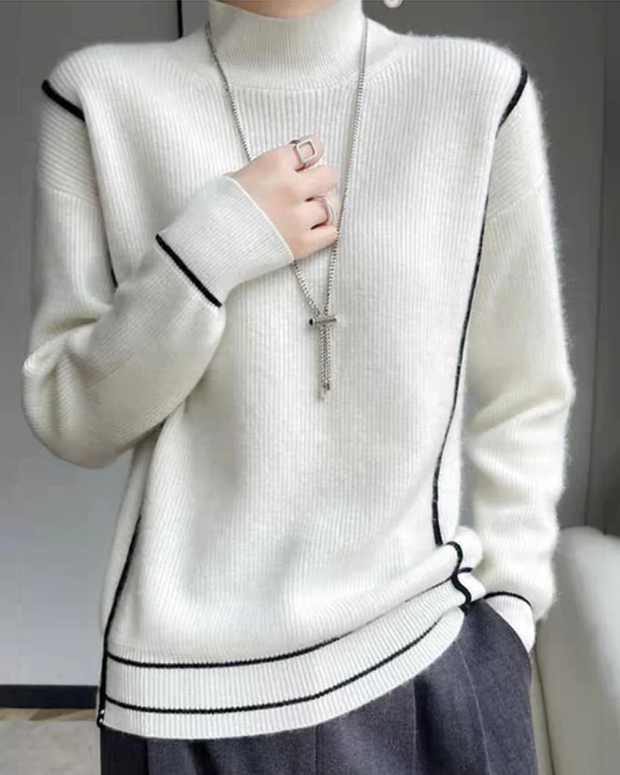 Jaq | Elegancki Minimalistyczny Golf Damski Sweaters & Cardigans Warschau Fashion Biały S
