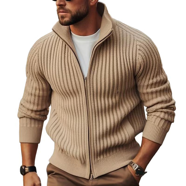 XAVI | Elegancka i ciepła męska kamizelka wełniana Sweater Warschau Fashion Brązowy M