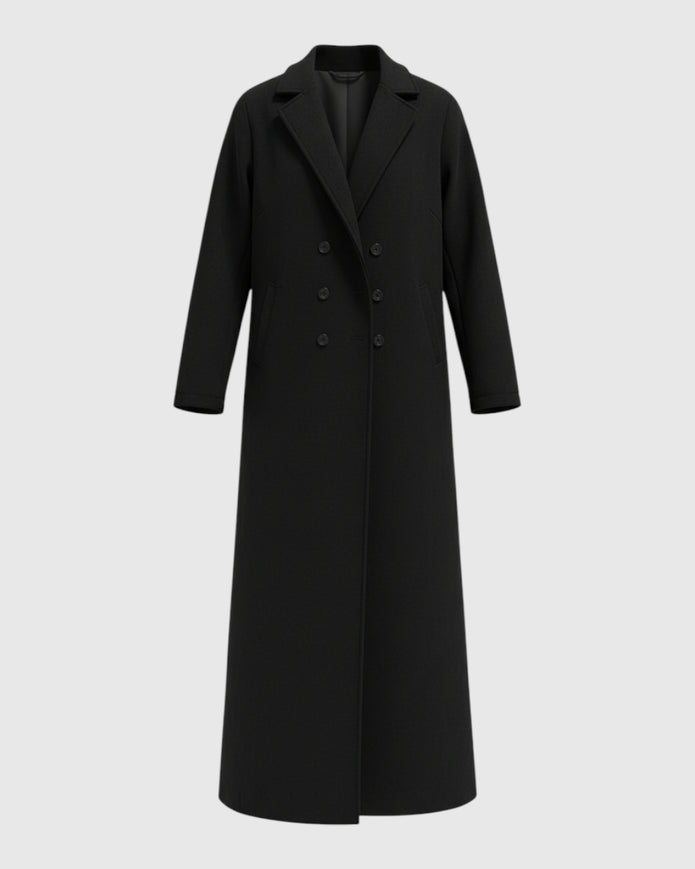 Marlene - Eleganto Płaszcz Marynarkowy z Kołnierzem i Kieszeniami Jackets Warschau Fashion Czarny S