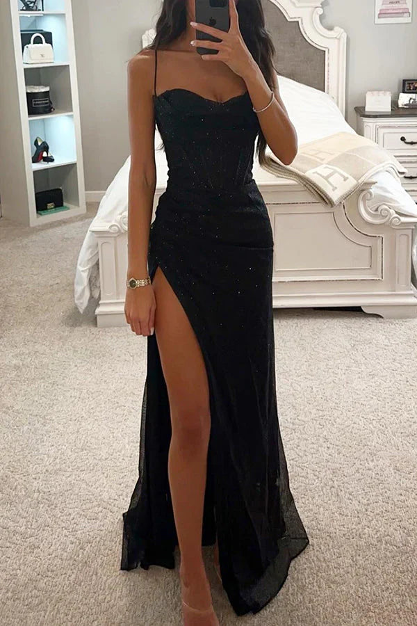 Femke | Elegancka Sukienka Glamour dla Kobiet Warschau Fashion Czarny M
