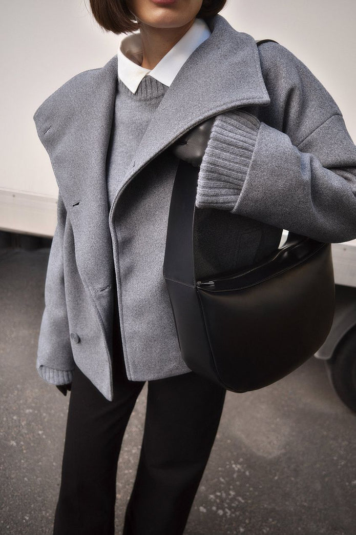 Dwurzędowy płaszcz wełniany Wool coat Warschau Fashion