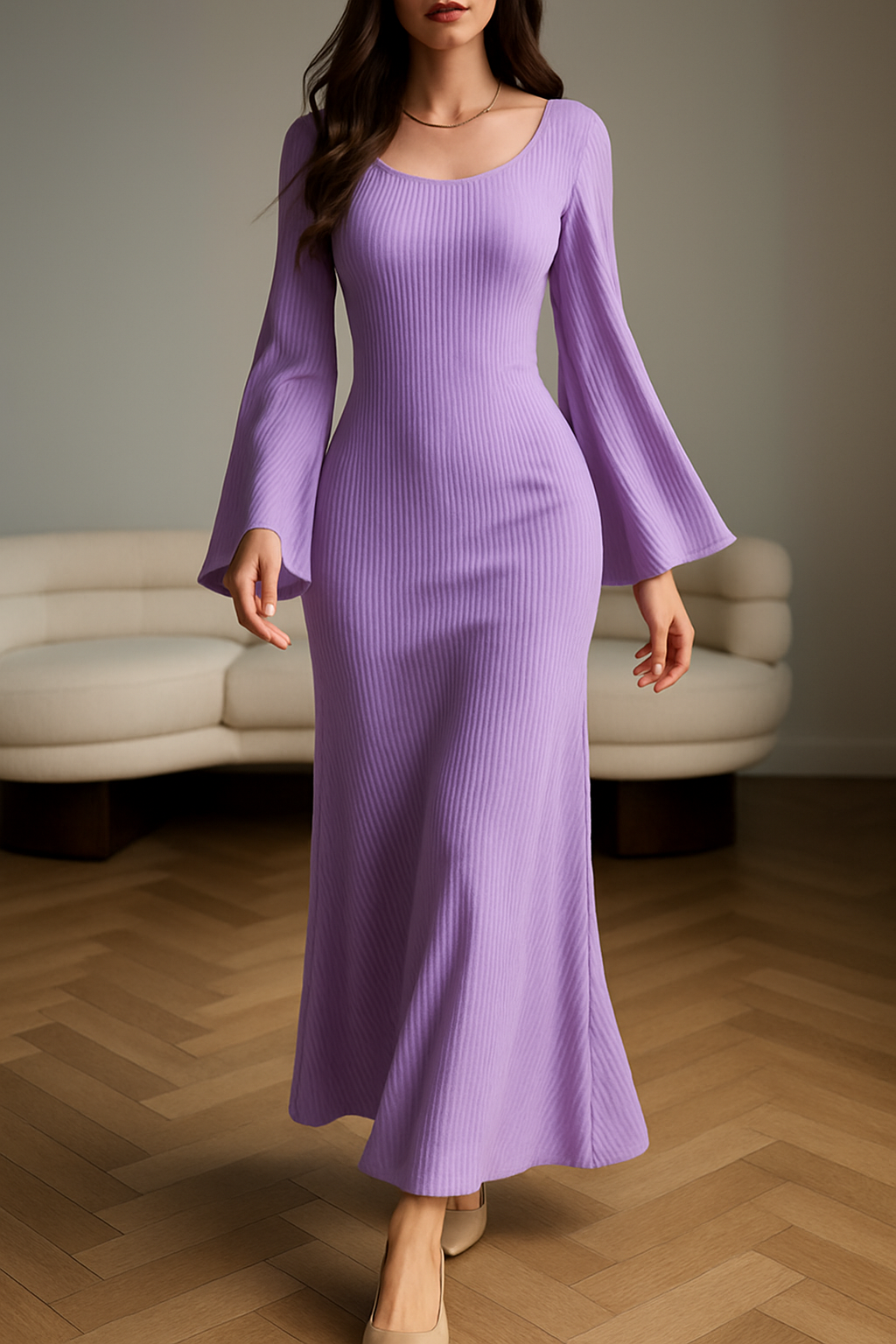 Odess | Elegancka Maxi Sukienka dla Kobiet z Długimi Rękawami