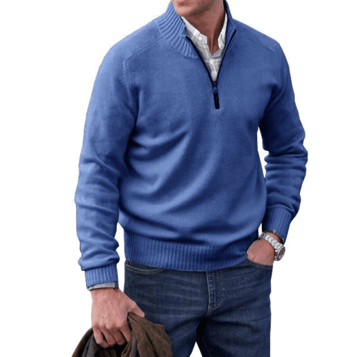 ZAVA | Męski Sweter z Suwakiem