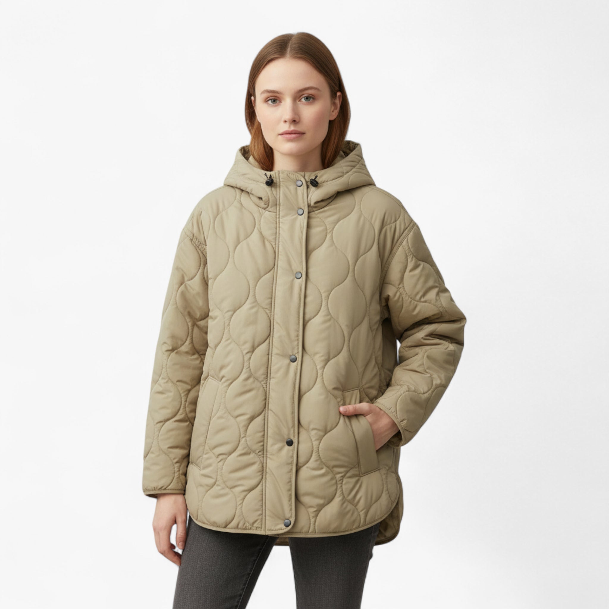 Aleksandra | Damski Ciepły Płaszcz z Kapturem Kurtki i płaszcze damskie Warschau Fashion