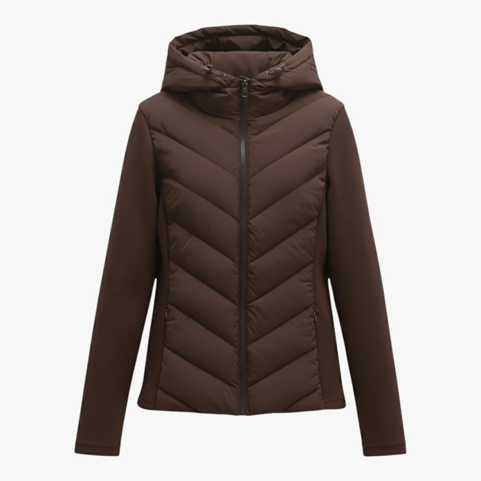 Oliwia | Damska pikowana kurtka parka zimowa Kurtki damskie Warschau Fashion Brązowy S