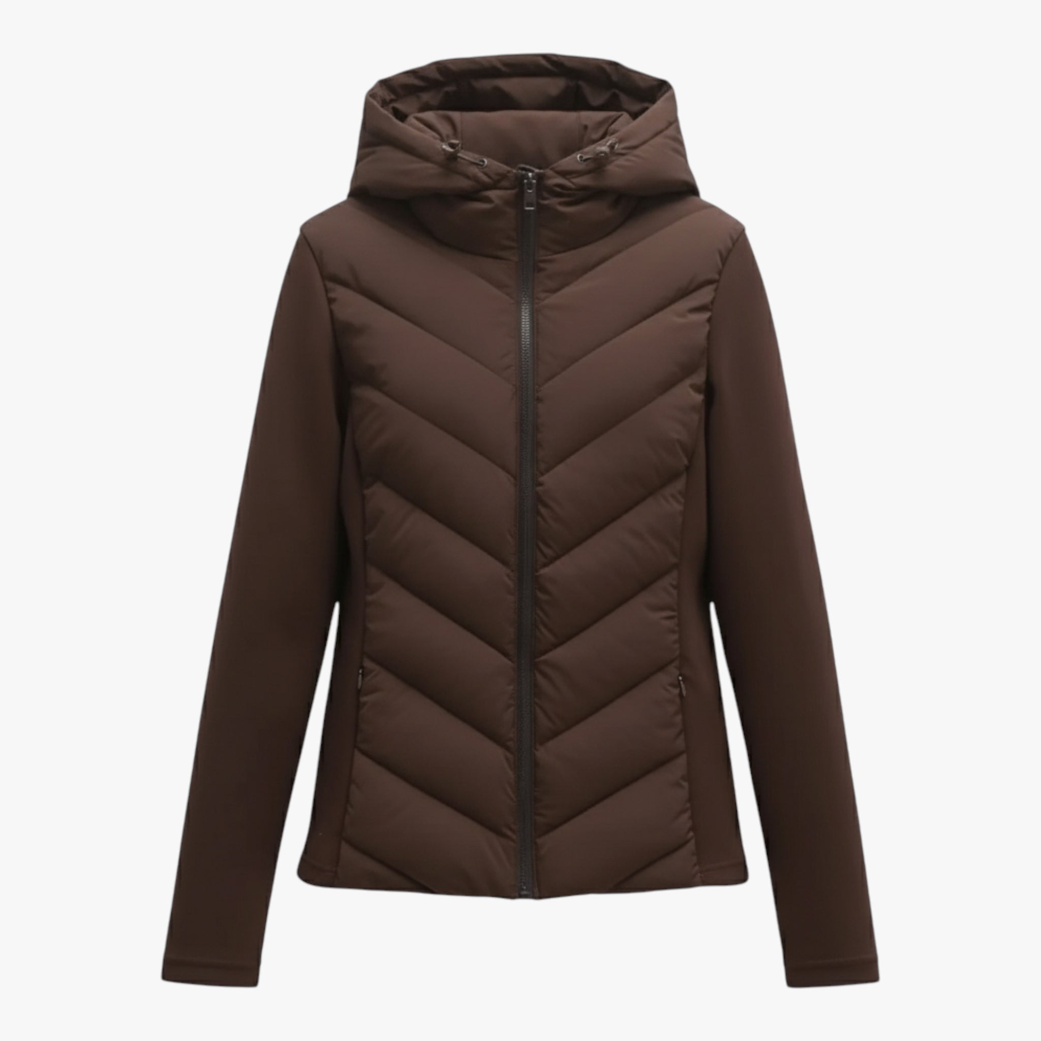 Oliwia | Damska pikowana kurtka parka zimowa Kurtki damskie Warschau Fashion Brązowy S