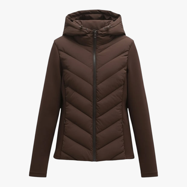 Oliwia | Damska pikowana kurtka parka zimowa Kurtki damskie Warschau Fashion Brązowy S