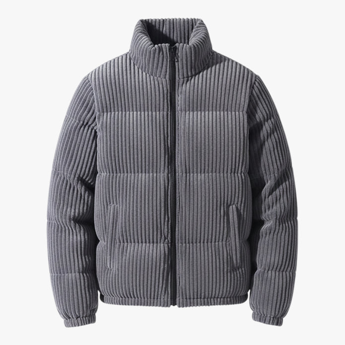 Jan | Męska Pikowana Kurtka Sztruksowa Kurtki Warschau Fashion Szary S