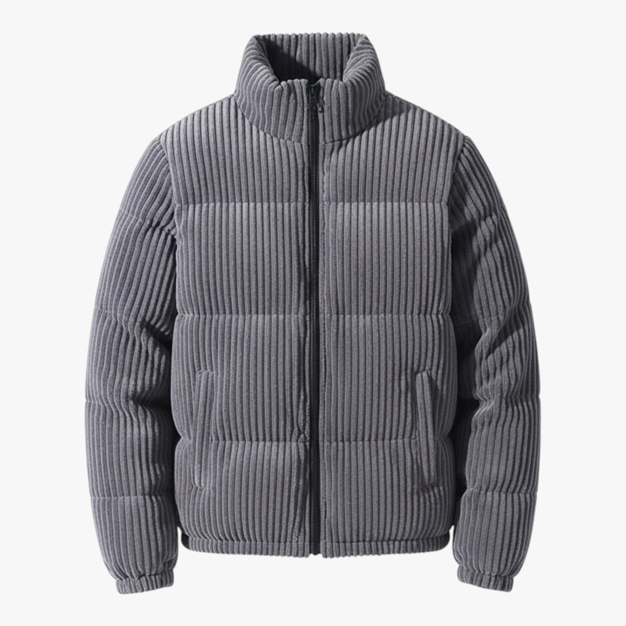 Jan | Męska Pikowana Kurtka Sztruksowa Kurtki Warschau Fashion Szary S