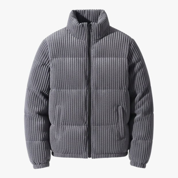 Jan | Męska Pikowana Kurtka Sztruksowa Kurtki Warschau Fashion Szary S