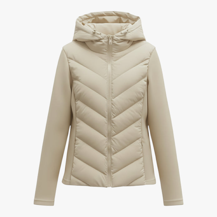 Oliwia | Damska pikowana kurtka parka zimowa Kurtki damskie Warschau Fashion Beżowy S