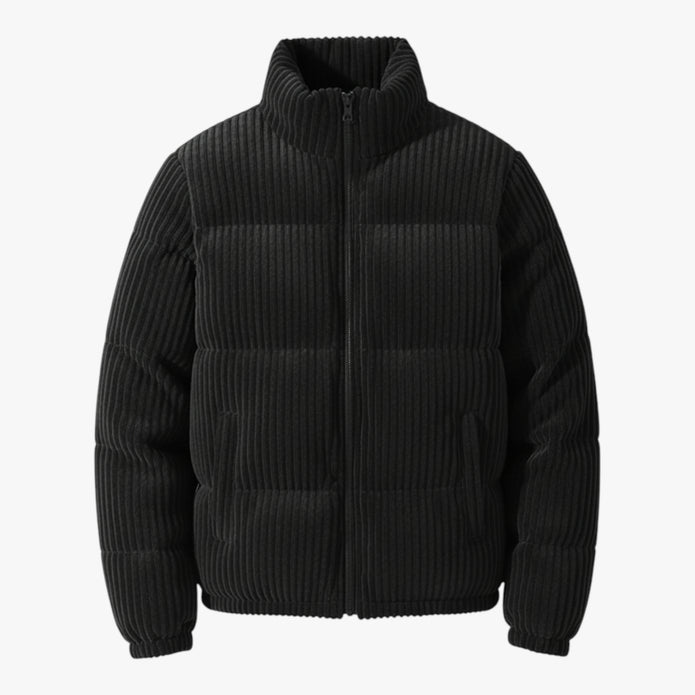 Jan | Męska Pikowana Kurtka Sztruksowa Kurtki Warschau Fashion Czarny S