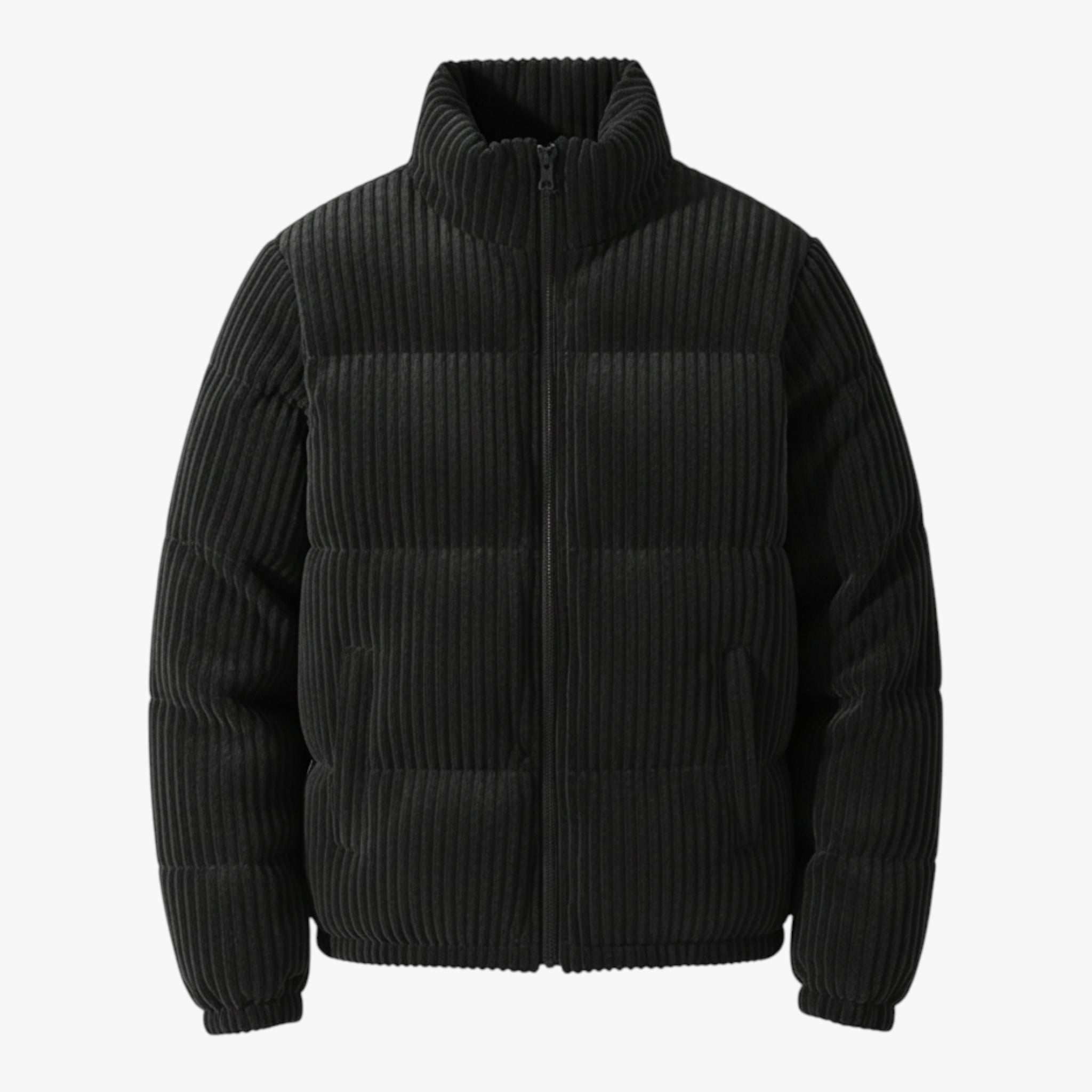 Jan | Męska Pikowana Kurtka Sztruksowa Kurtki Warschau Fashion Czarny S