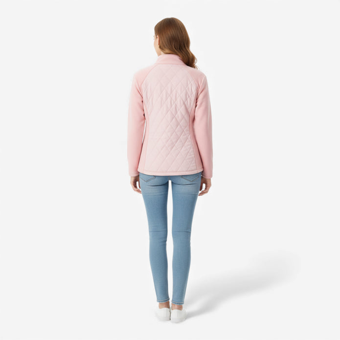 Katarzyna | Damska pikowana kurtka z naszywkami i ociepleniem Kurtki i płaszcze damskie Warschau Fashion