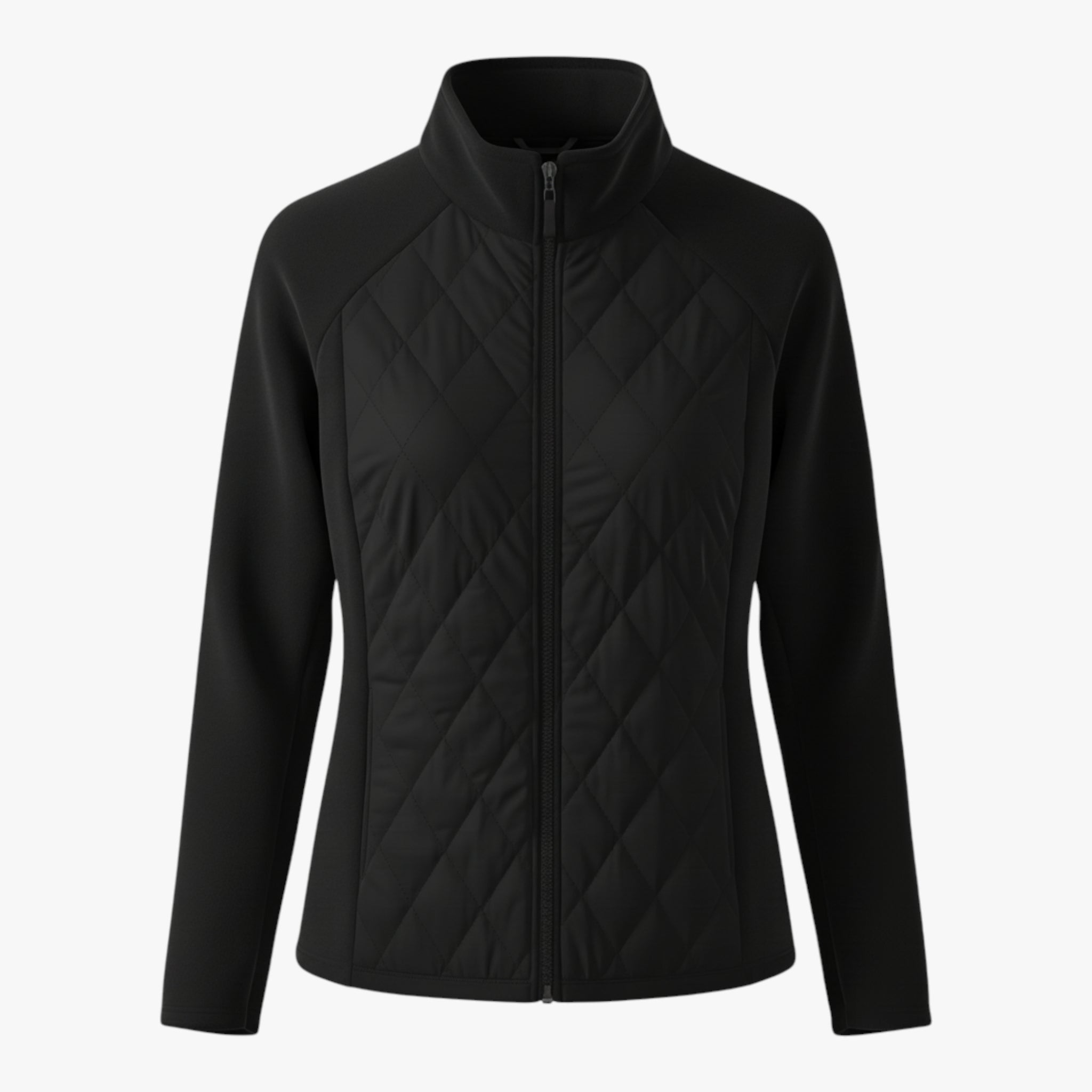 Katarzyna | Damska pikowana kurtka z naszywkami i ociepleniem Kurtki i płaszcze damskie Warschau Fashion Czarny S