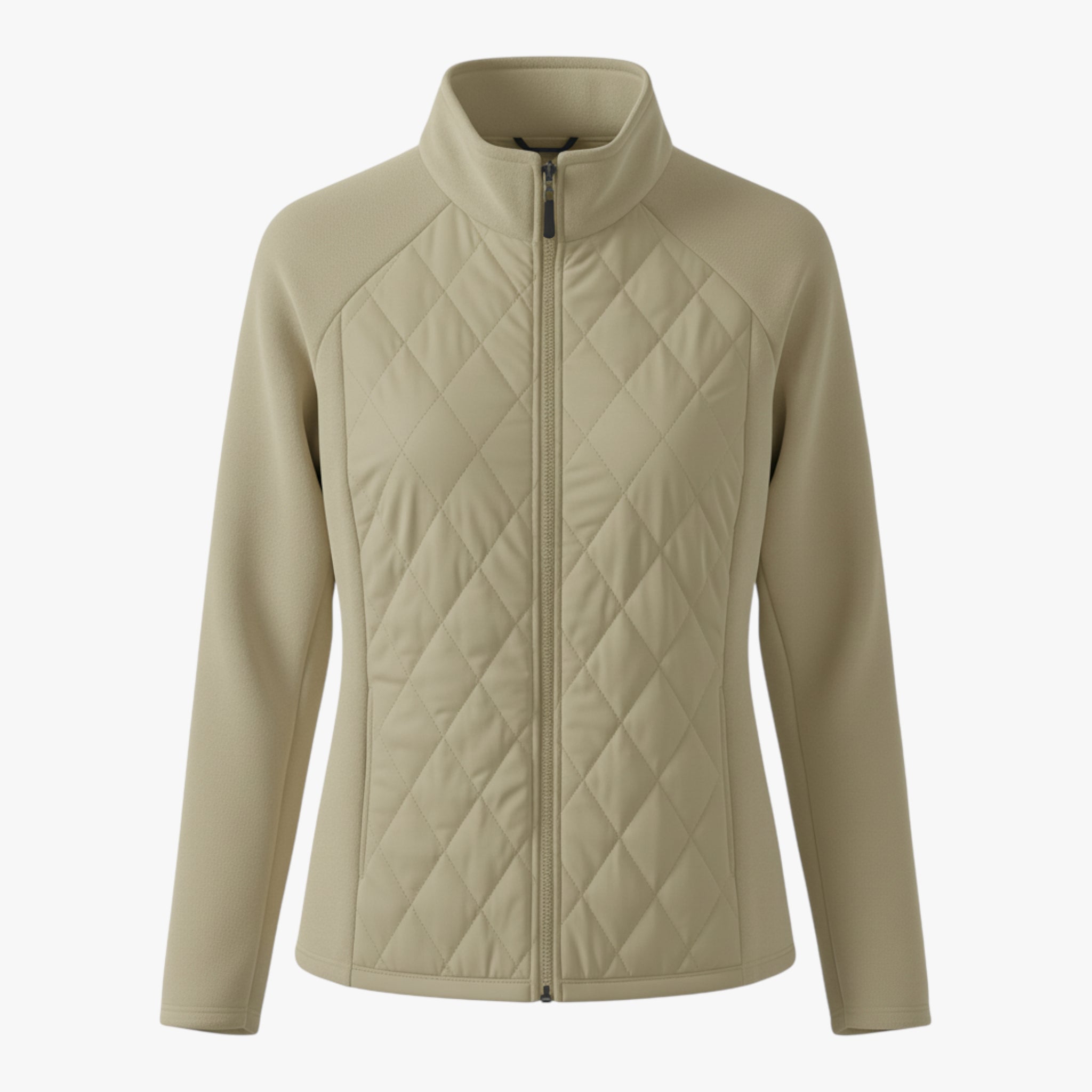 Katarzyna | Damska pikowana kurtka z naszywkami i ociepleniem Kurtki i płaszcze damskie Warschau Fashion Khaki S