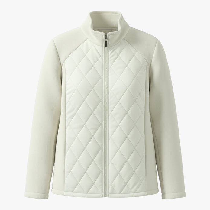 Katarzyna | Damska pikowana kurtka z naszywkami i ociepleniem Kurtki i płaszcze damskie Warschau Fashion Jasnozielony S