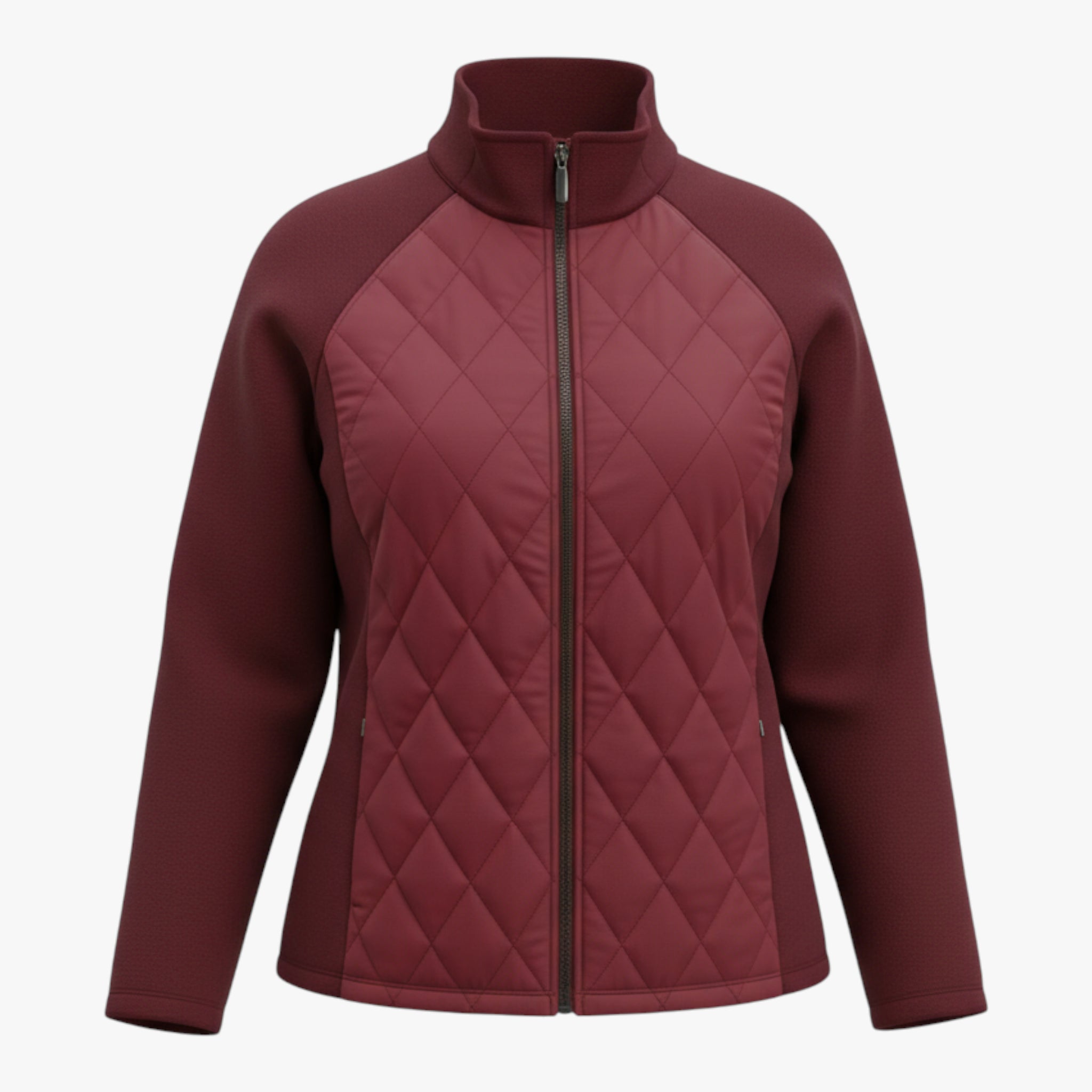 Katarzyna | Damska pikowana kurtka z naszywkami i ociepleniem Kurtki i płaszcze damskie Warschau Fashion Czerwony S