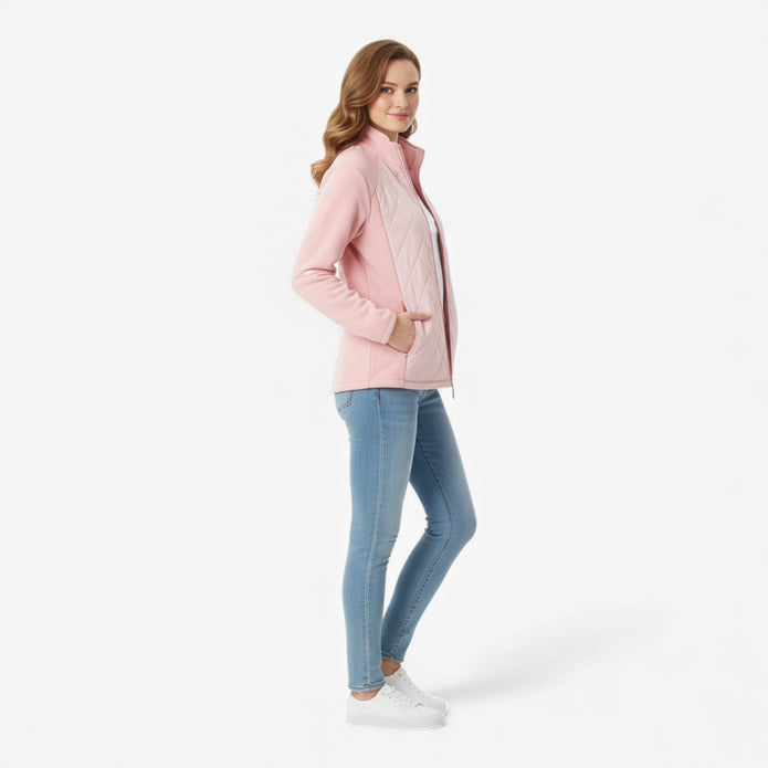 Katarzyna | Damska pikowana kurtka z naszywkami i ociepleniem Kurtki i płaszcze damskie Warschau Fashion