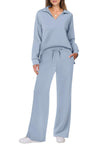 Eline | Luksusowy Zestaw Odzieży Domowej z Przytulnymi Spodniami i Dekoltem w Serek Loungewear Set Warschau Fashion