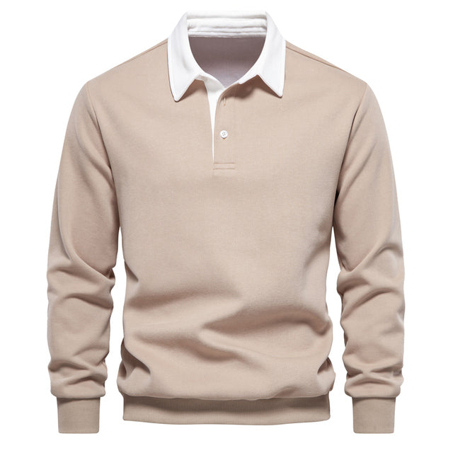 Sweter Polo z Długim Rękawem Warschau Fashion Beżowy S
