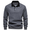 Sweter Polo z Długim Rękawem Warschau Fashion Ciemnoszary S