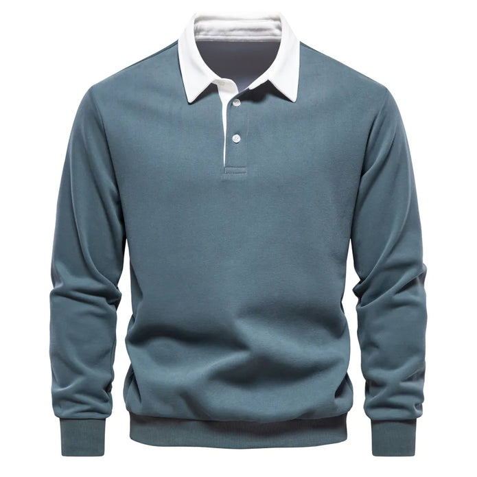 Sweter Polo z Długim Rękawem Warschau Fashion Zielony S