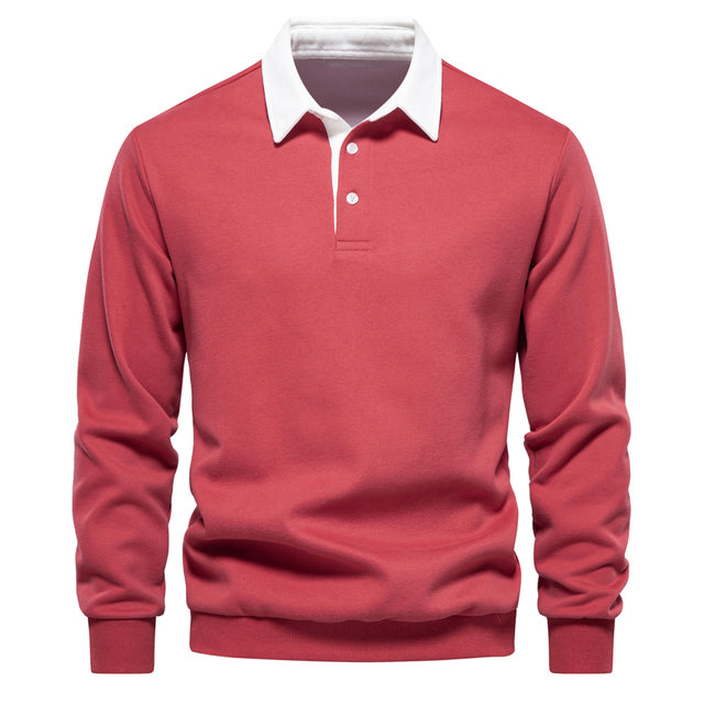 Sweter Polo z Długim Rękawem Warschau Fashion Czerwony S