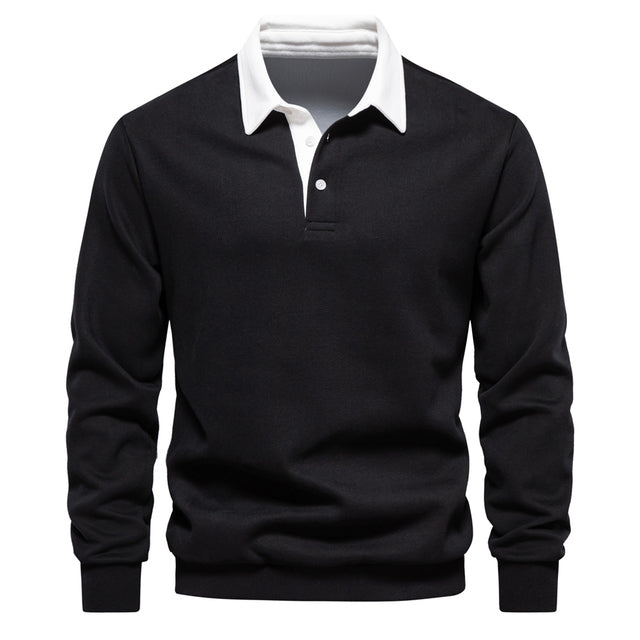 Sweter Polo z Długim Rękawem Warschau Fashion Czarny S